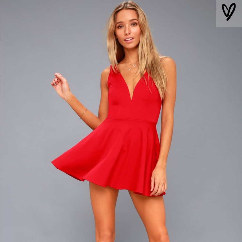 Lulu’s I Feel Good Red Skort Dress